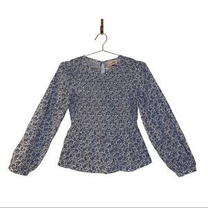 Universal Thread Blue Floral Peplum Top